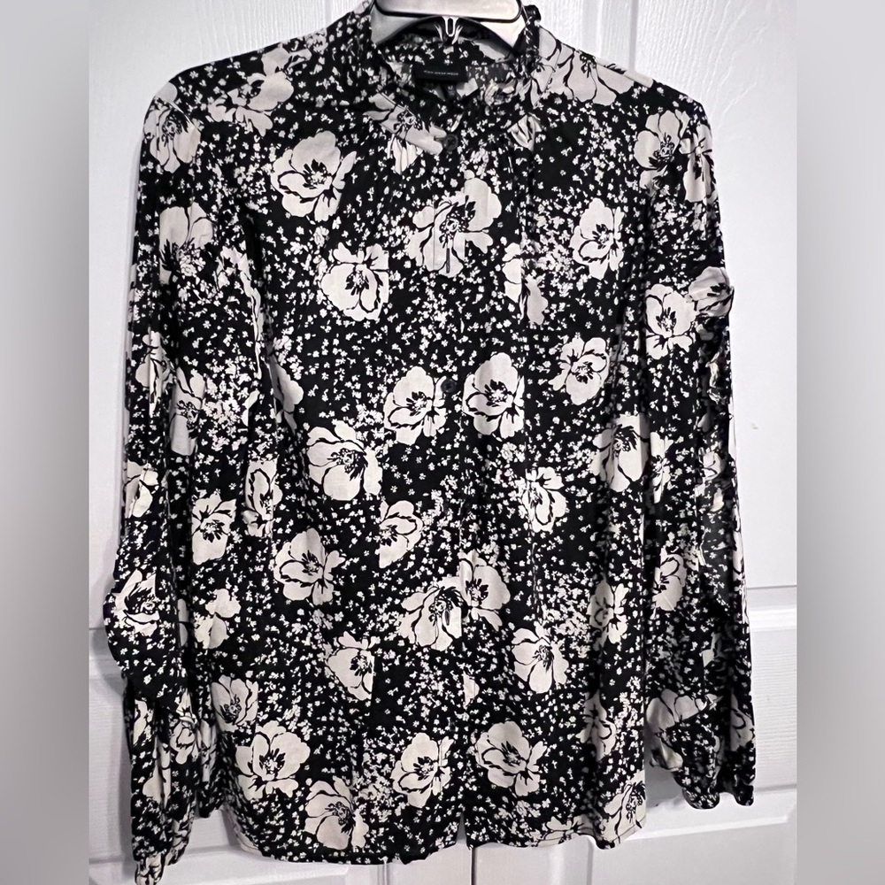 Women's Printed Balloon Long Sleeve Blouse - Who What Wear Medium - Picture 3 of 7